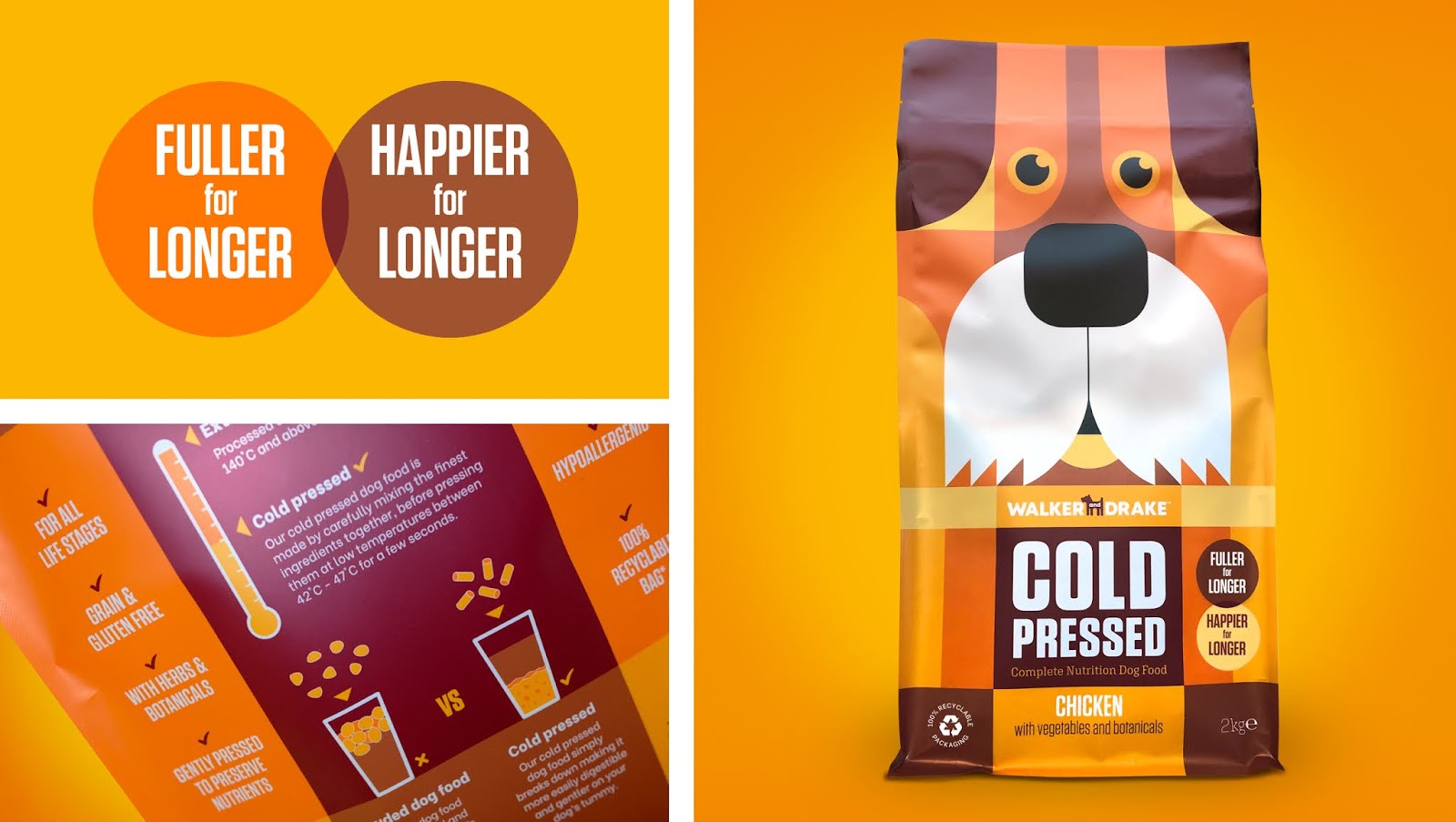 Walker & Drake Cold Pressed Dog Food包装设计