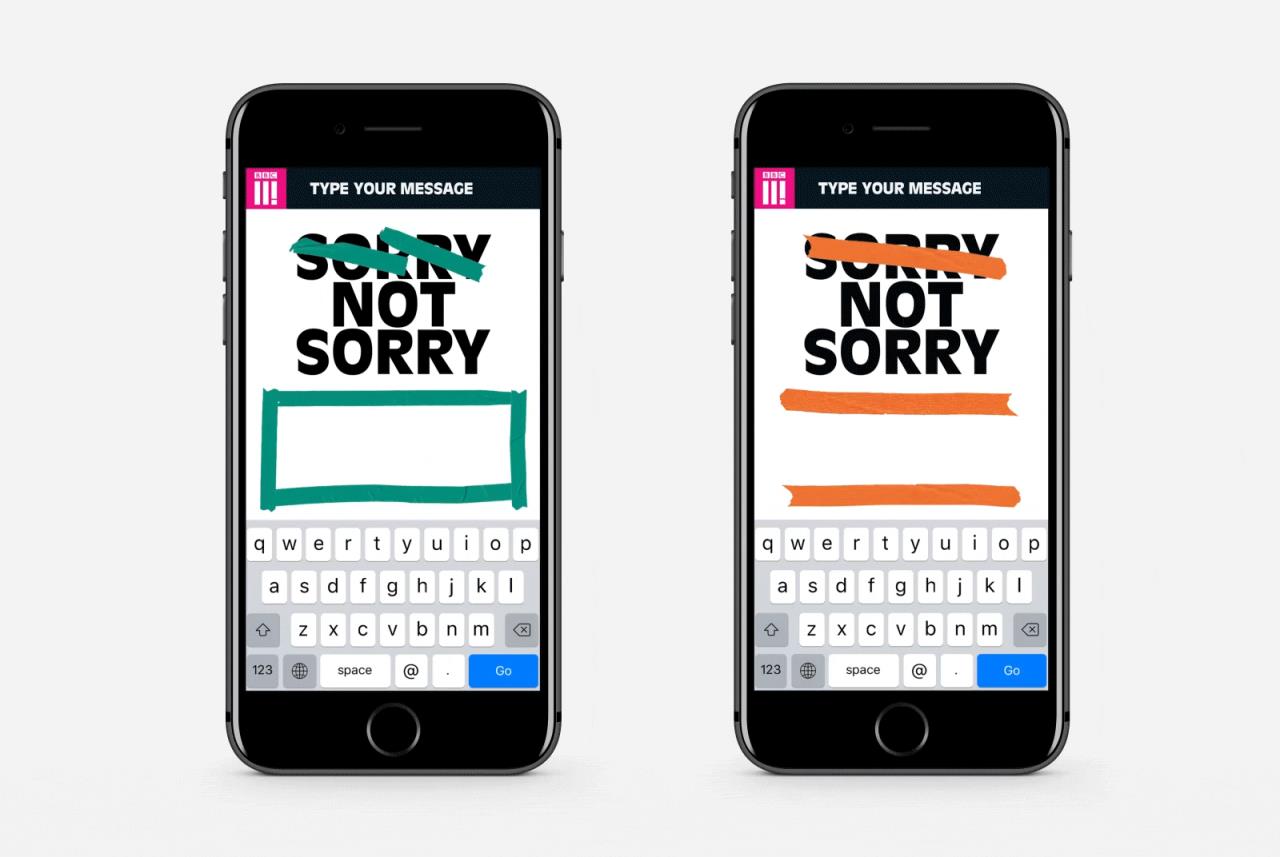 Mother Design — BBC Three – Sorry Not Sorry