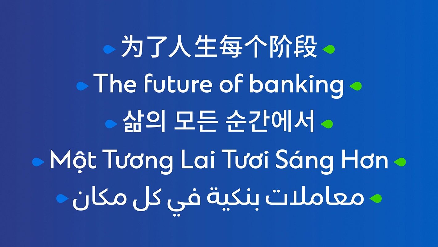 Standard Chartered custom typography across languages