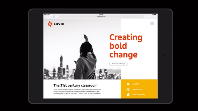 Zovio, website designed by Lippincott