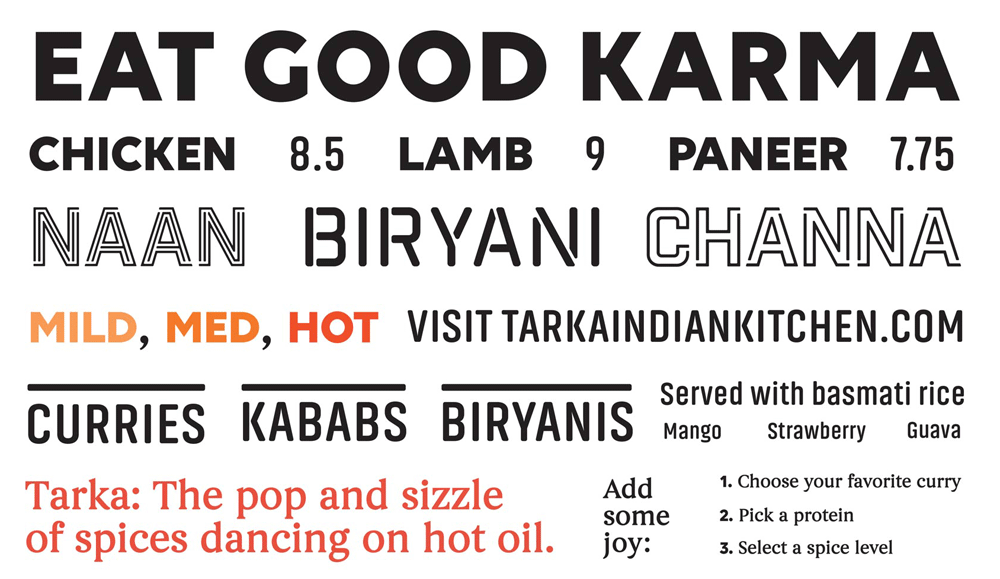 New Logo and Identity for Tarka Indian Kitchen by Wall-to-Wall Studios