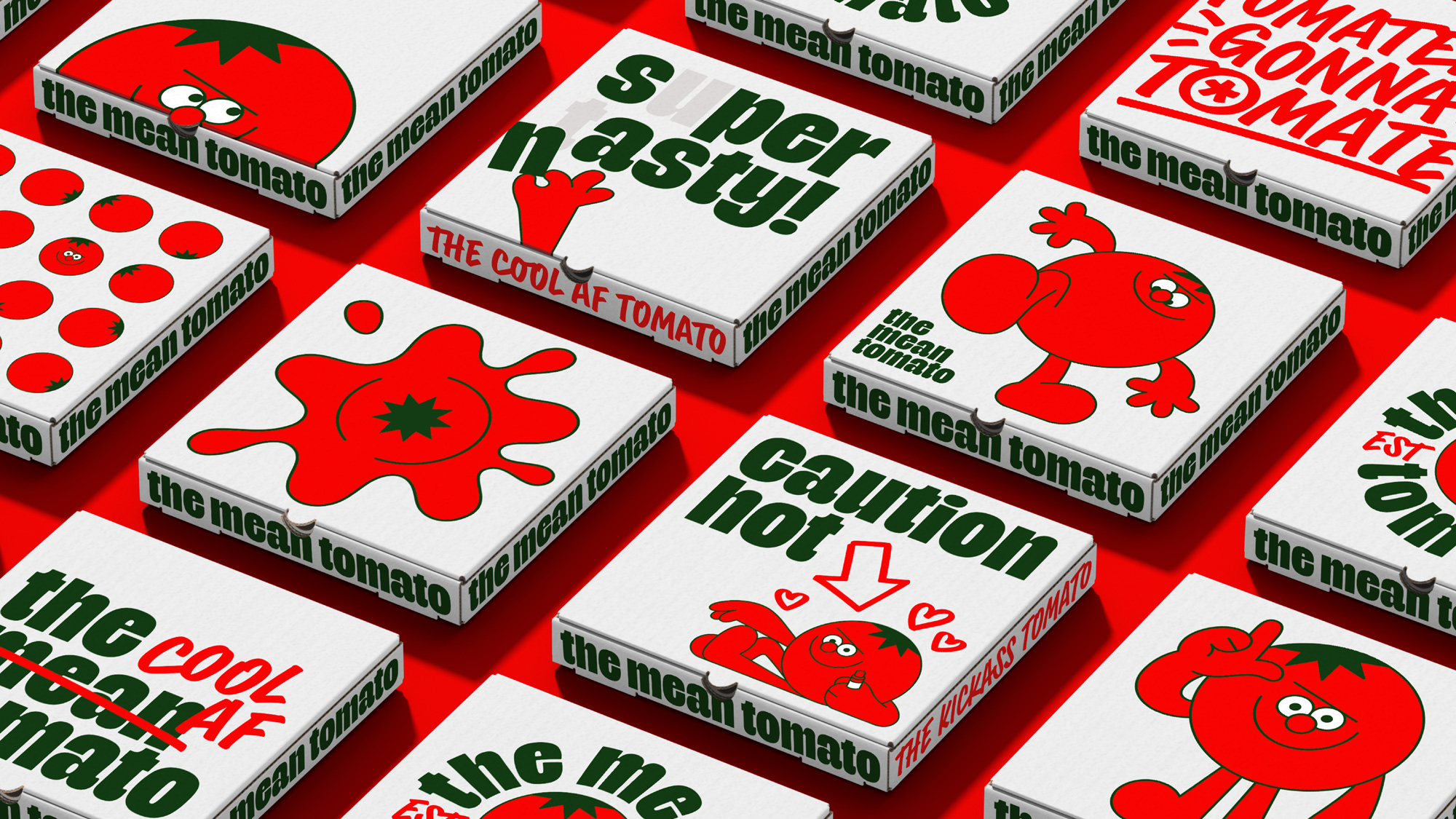 New Logo and Identity for The Mean Tomato by Alec Tear and Kuba & Friends