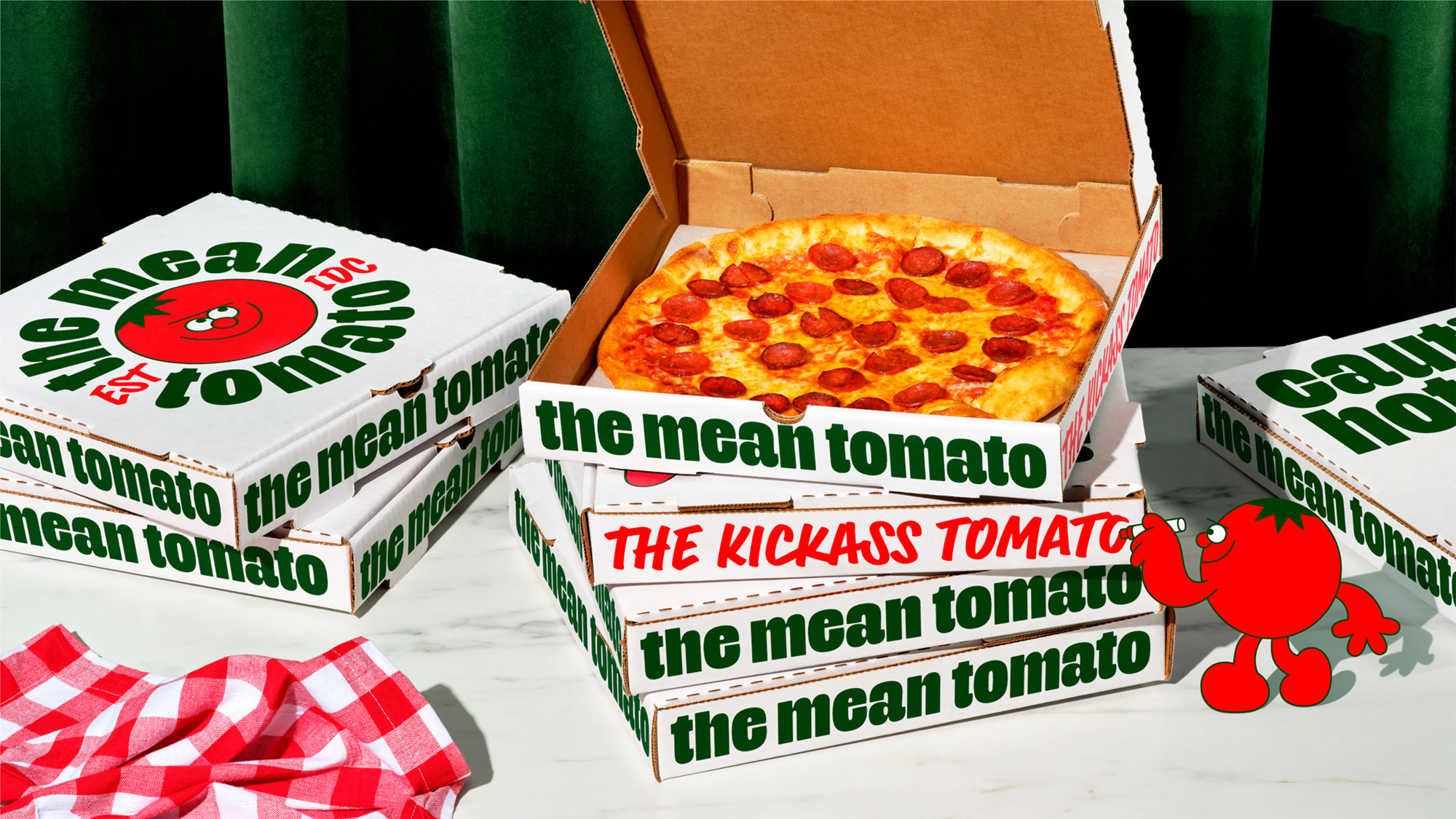 New Logo and Identity for The Mean Tomato by Alec Tear and Kuba & Friends