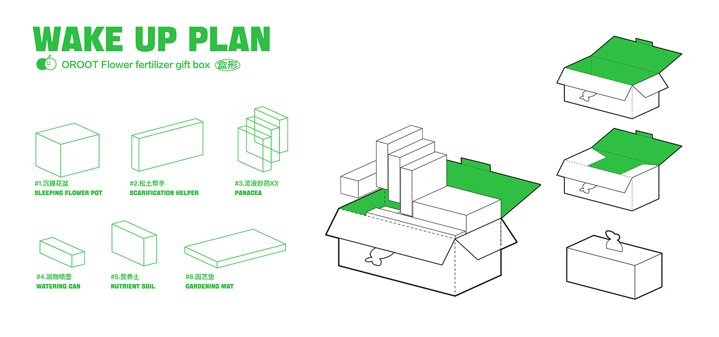 唤醒计划：花卉肥料礼盒包装设计